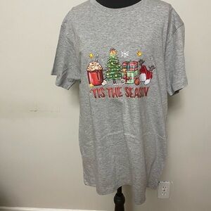 Gray Holiday Graphic Women's Top